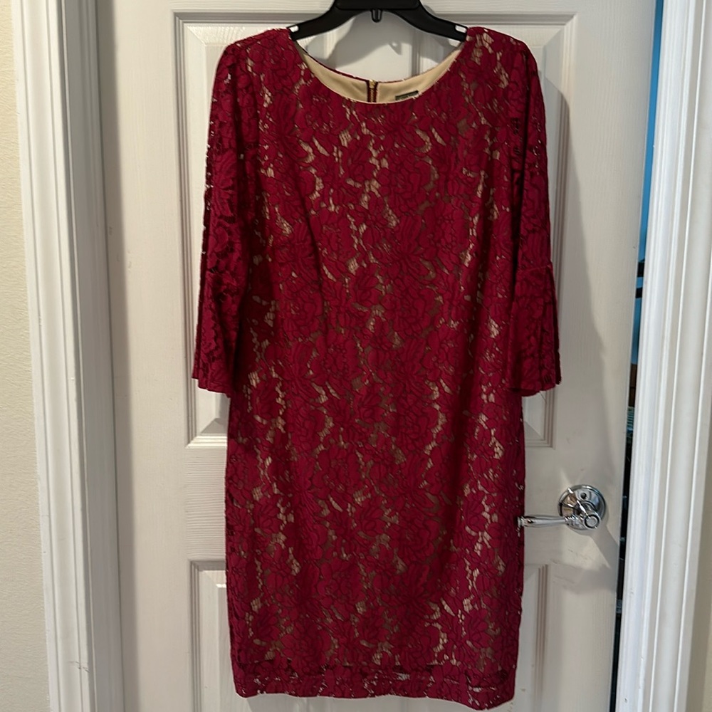 Burgundy lace dress